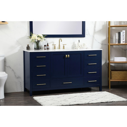 Elegant Bathroom Vanity - Blue (VF18860BL)