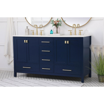 Elegant Bathroom Vanity - Blue (VF18860DBL)