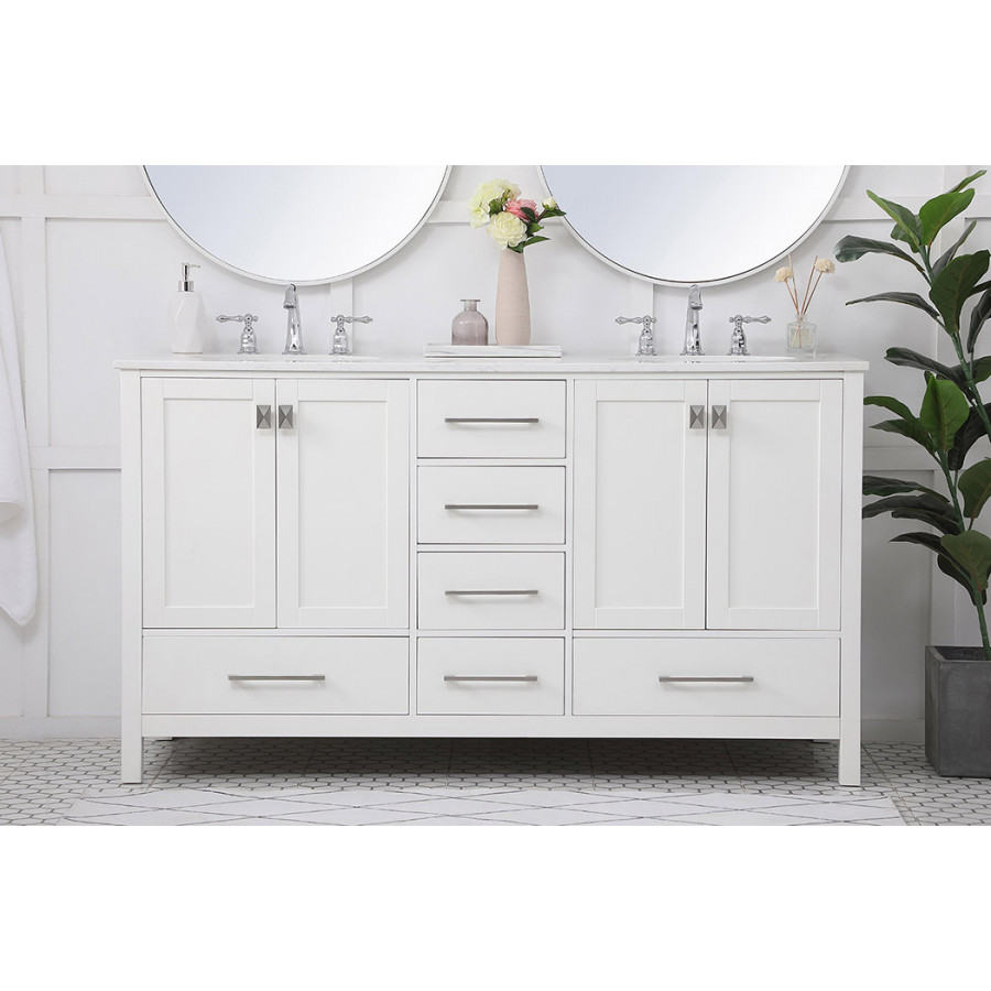 Elegant Bathroom Vanity - White (VF18860DWH)