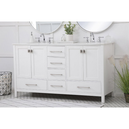 Elegant Bathroom Vanity - White (VF18860DWH)