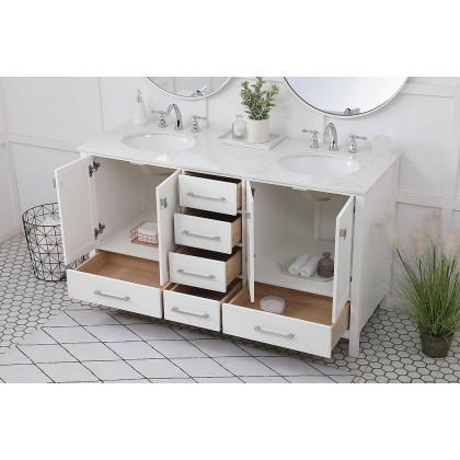 Elegant Bathroom Vanity - White (VF18860DWH)