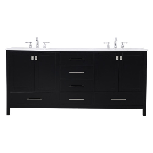 Elegant Bathroom Vanity - Black (VF18872DBK)