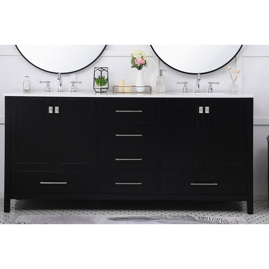 Elegant Bathroom Vanity - Black (VF18872DBK)