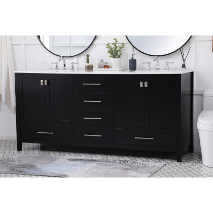 Elegant Bathroom Vanity - Black (VF18872DBK)