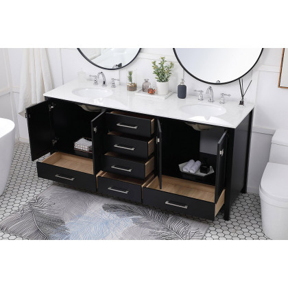 Elegant Bathroom Vanity - Black (VF18872DBK)