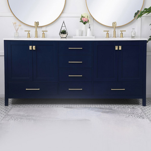 Elegant Bathroom Vanity - Blue (VF18872DBL)