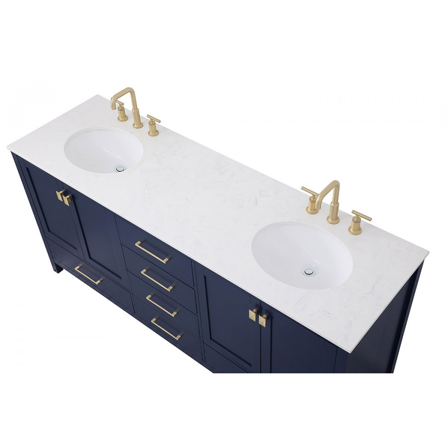 Elegant Bathroom Vanity - Blue (VF18872DBL)