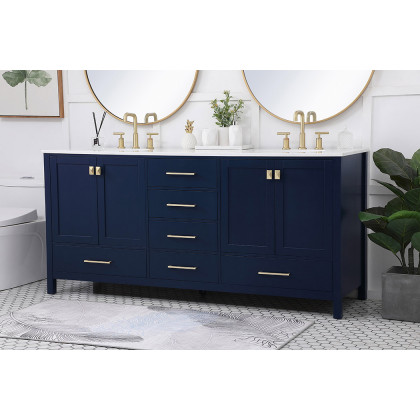 Elegant Bathroom Vanity - Blue (VF18872DBL)