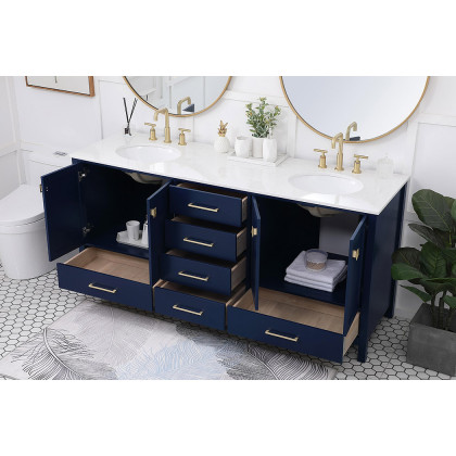 Elegant Bathroom Vanity - Blue (VF18872DBL)