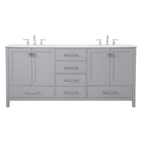 Elegant Bathroom Vanity - Gray (VF18872DGR)