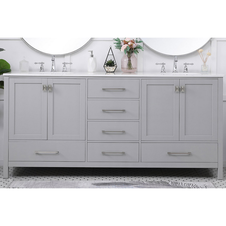 Elegant Bathroom Vanity - Gray (VF18872DGR)