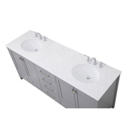 Elegant Bathroom Vanity - Gray (VF18872DGR)