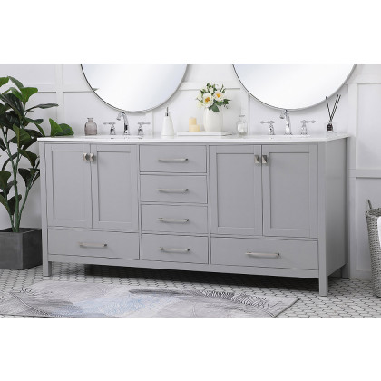 Elegant Bathroom Vanity - Gray (VF18872DGR)
