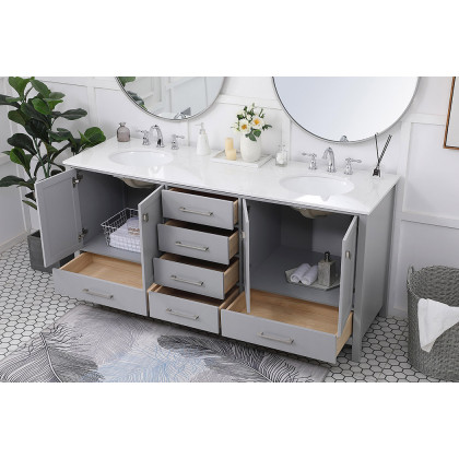 Elegant Bathroom Vanity - Gray (VF18872DGR)