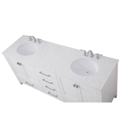 Elegant Bathroom Vanity - White (VF18872DWH)