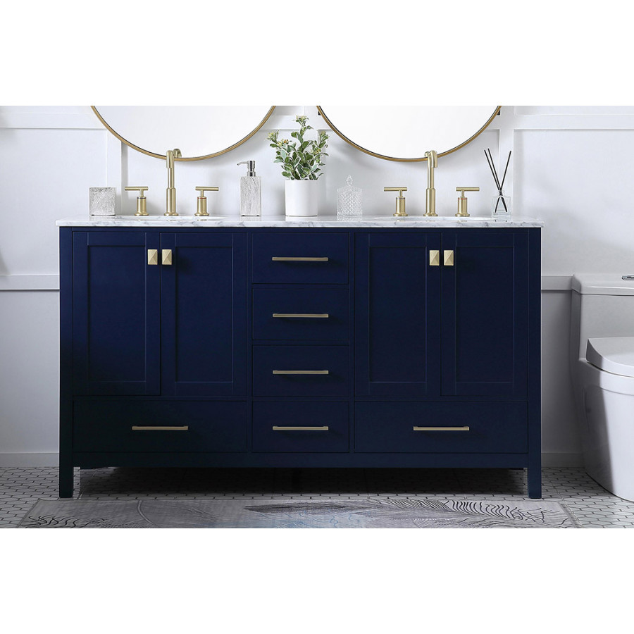 Elegant Bathroom Vanity - Blue, L 60" (VF18960DBL)