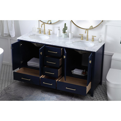 Elegant Bathroom Vanity - Blue, L 60" (VF18960DBL)