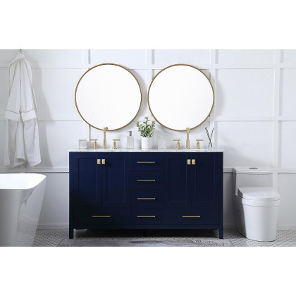 Elegant Bathroom Vanity - Blue, L 60" (VF18960DBL)