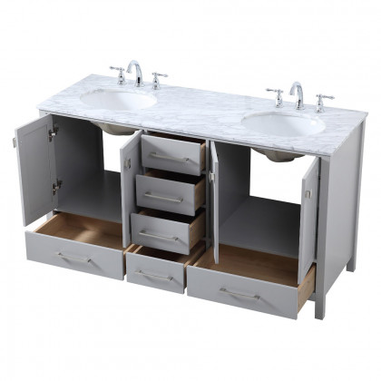 Elegant Bathroom Vanity - Gray, L 60" (VF18960DGR)