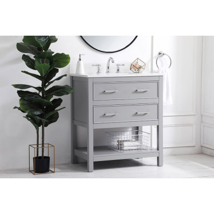 Elegant Bathroom Vanity - Gray (VF19030GR-BS)
