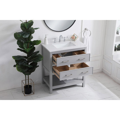 Elegant Bathroom Vanity - Gray (VF19030GR-BS)