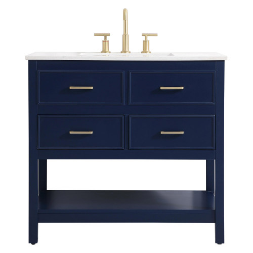 Elegant Bathroom Vanity - Blue (VF19036BL)