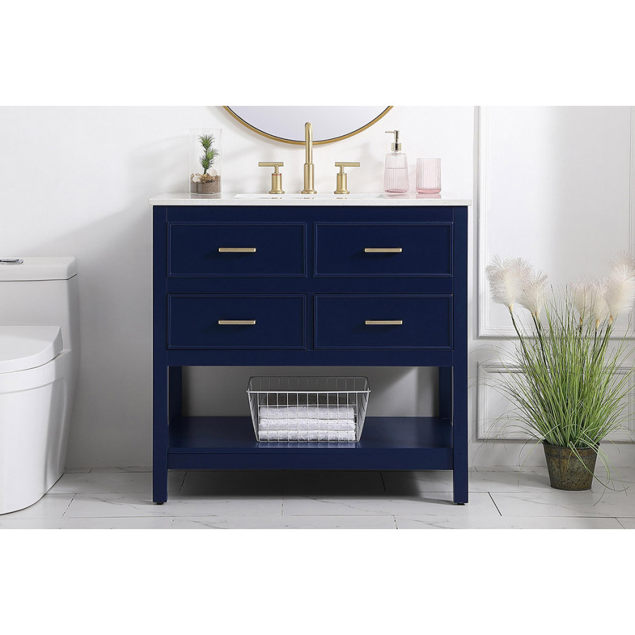 Elegant Bathroom Vanity - Blue (VF19036BL)