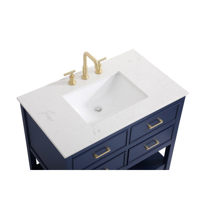 Elegant Bathroom Vanity - Blue (VF19036BL)