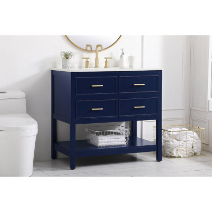 Elegant Bathroom Vanity - Blue (VF19036BL)