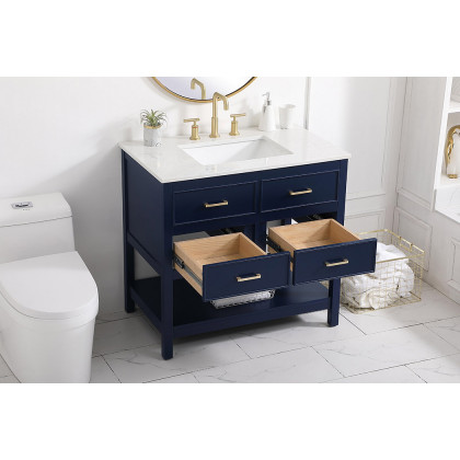 Elegant Bathroom Vanity - Blue (VF19036BL)