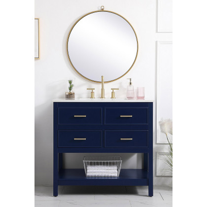 Elegant Bathroom Vanity - Blue (VF19036BL)