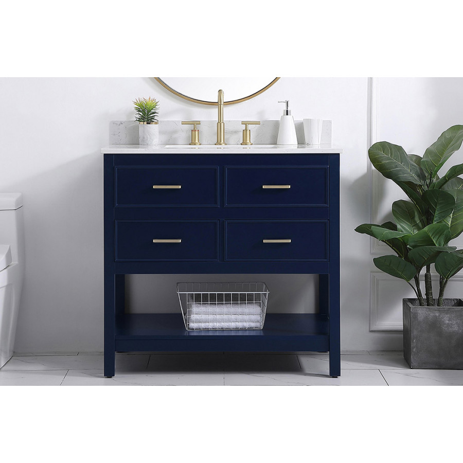 Elegant Bathroom Vanity - Blue (VF19036BL-BS)