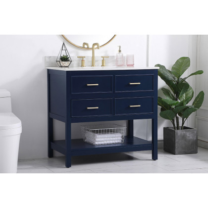 Elegant Bathroom Vanity - Blue (VF19036BL-BS)
