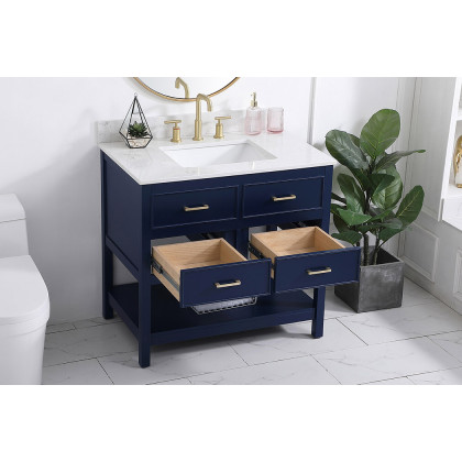 Elegant Bathroom Vanity - Blue (VF19036BL-BS)