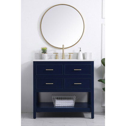 Elegant Bathroom Vanity - Blue (VF19036BL-BS)