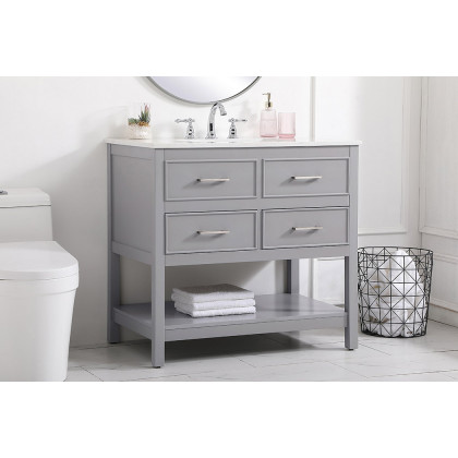 Elegant Bathroom Vanity - Gray (VF19036GR)