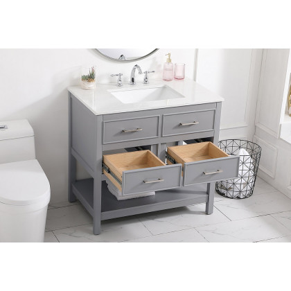 Elegant Bathroom Vanity - Gray (VF19036GR)