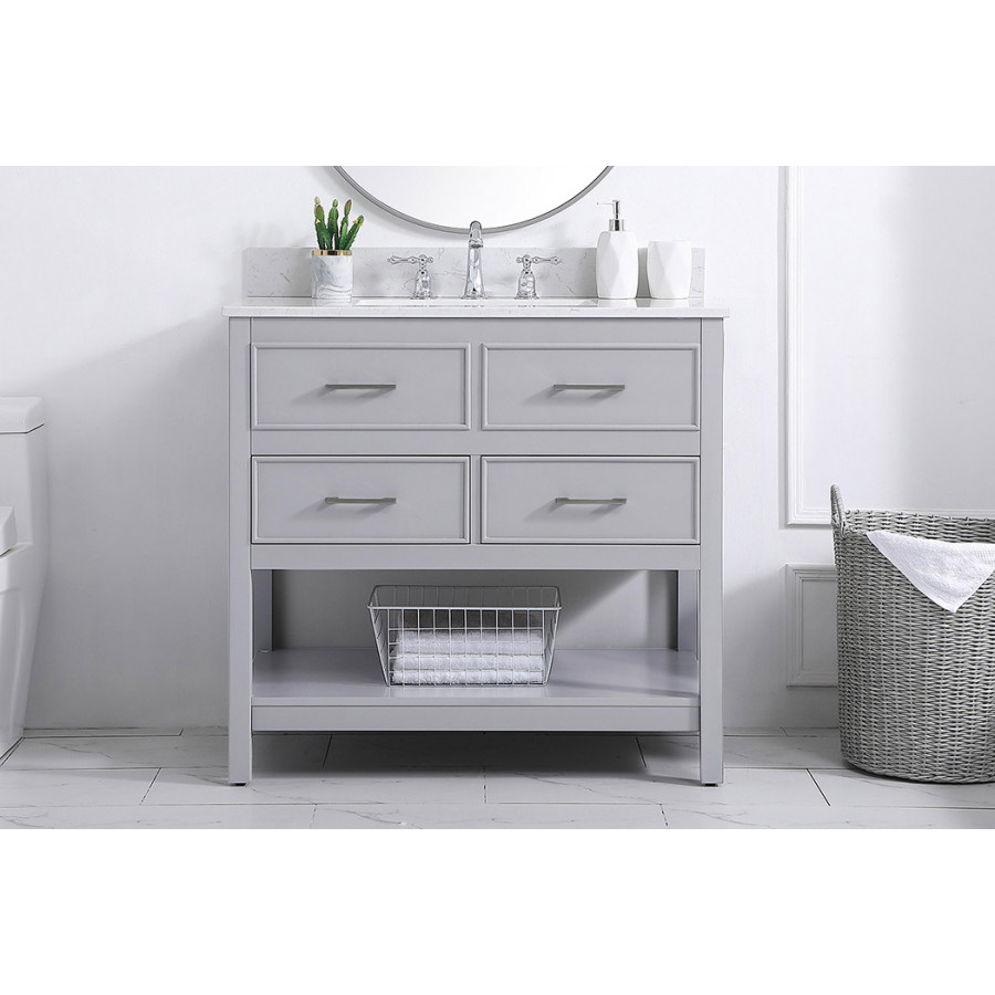 Elegant Bathroom Vanity - Gray (VF19036GR-BS)