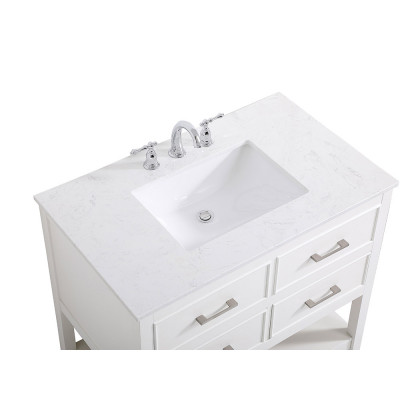 Elegant Bathroom Vanity - White (VF19036WH)