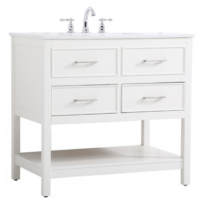 Elegant Bathroom Vanity - White (VF19036WH)