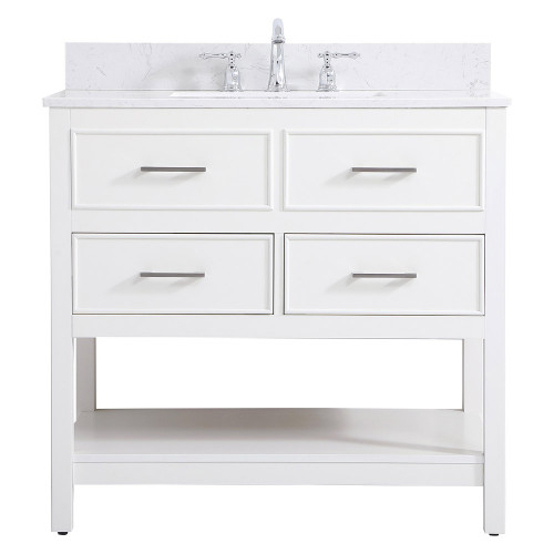 Elegant Bathroom Vanity - White (VF19036WH-BS)