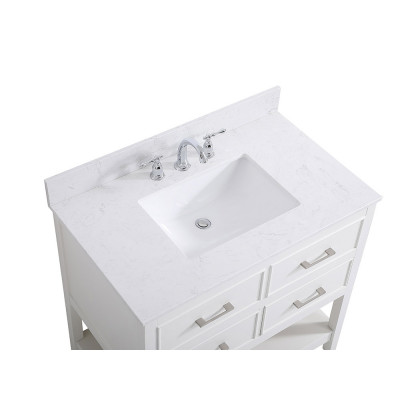 Elegant Bathroom Vanity - White (VF19036WH-BS)