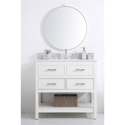 Elegant Bathroom Vanity - White (VF19036WH-BS)