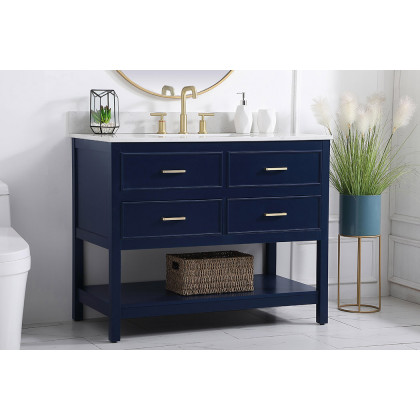 Elegant Bathroom Vanity - Blue (VF19042BL-BS)