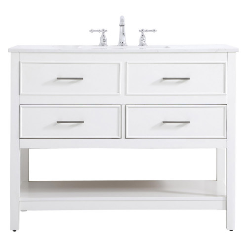 Elegant Bathroom Vanity - White (VF19042WH)