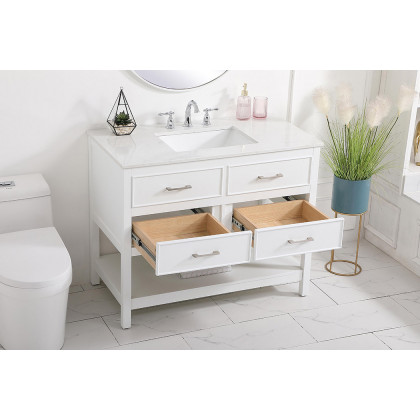 Elegant Bathroom Vanity - White (VF19042WH)
