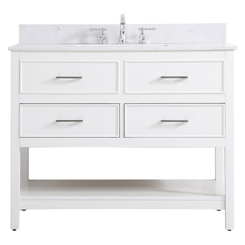 Elegant Bathroom Vanity - White (VF19042WH-BS)