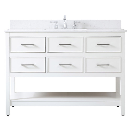Elegant Bathroom Vanity - White (VF19048WH-BS)