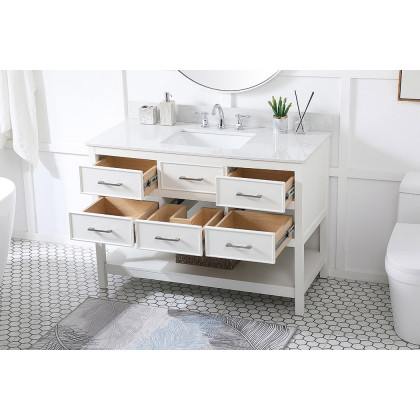 Elegant Bathroom Vanity - White (VF19048WH-BS)