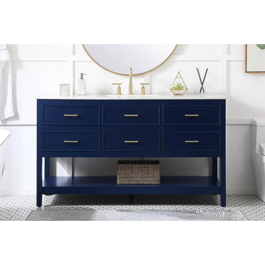 Elegant Bathroom Vanity - Blue (VF19060BL)